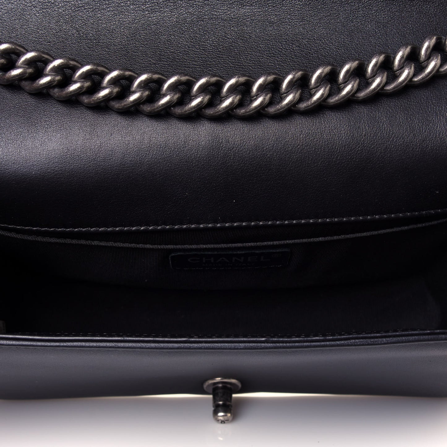 Calfskin Quilted Medium Boy Flap Black