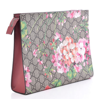 Gucci GG Supreme Monogram Blooms Large Cosmetic Case Beige Multicolor Dry Rose 3 of 10