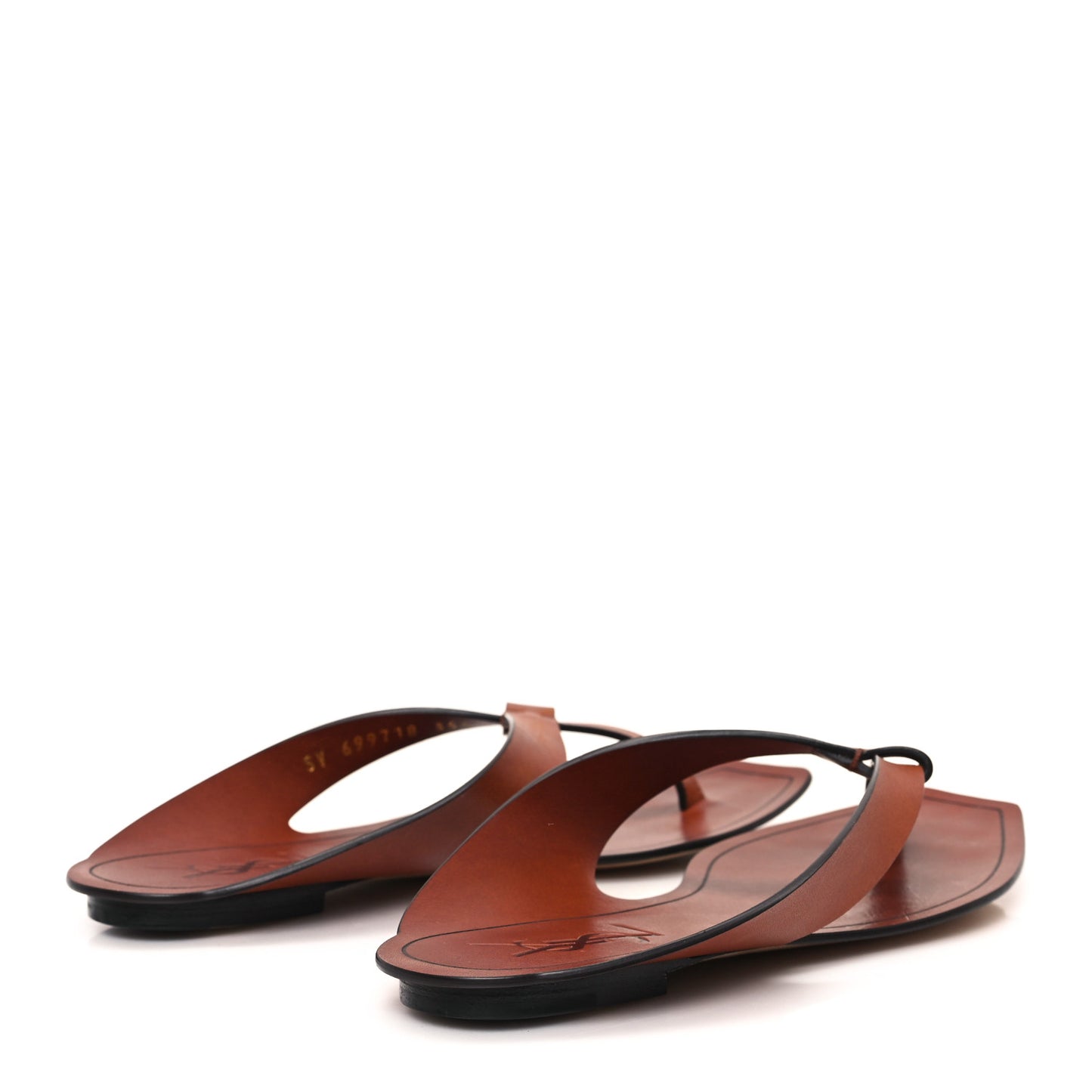 Calfskin Isla Slide Sandals 35.5 New Papaya