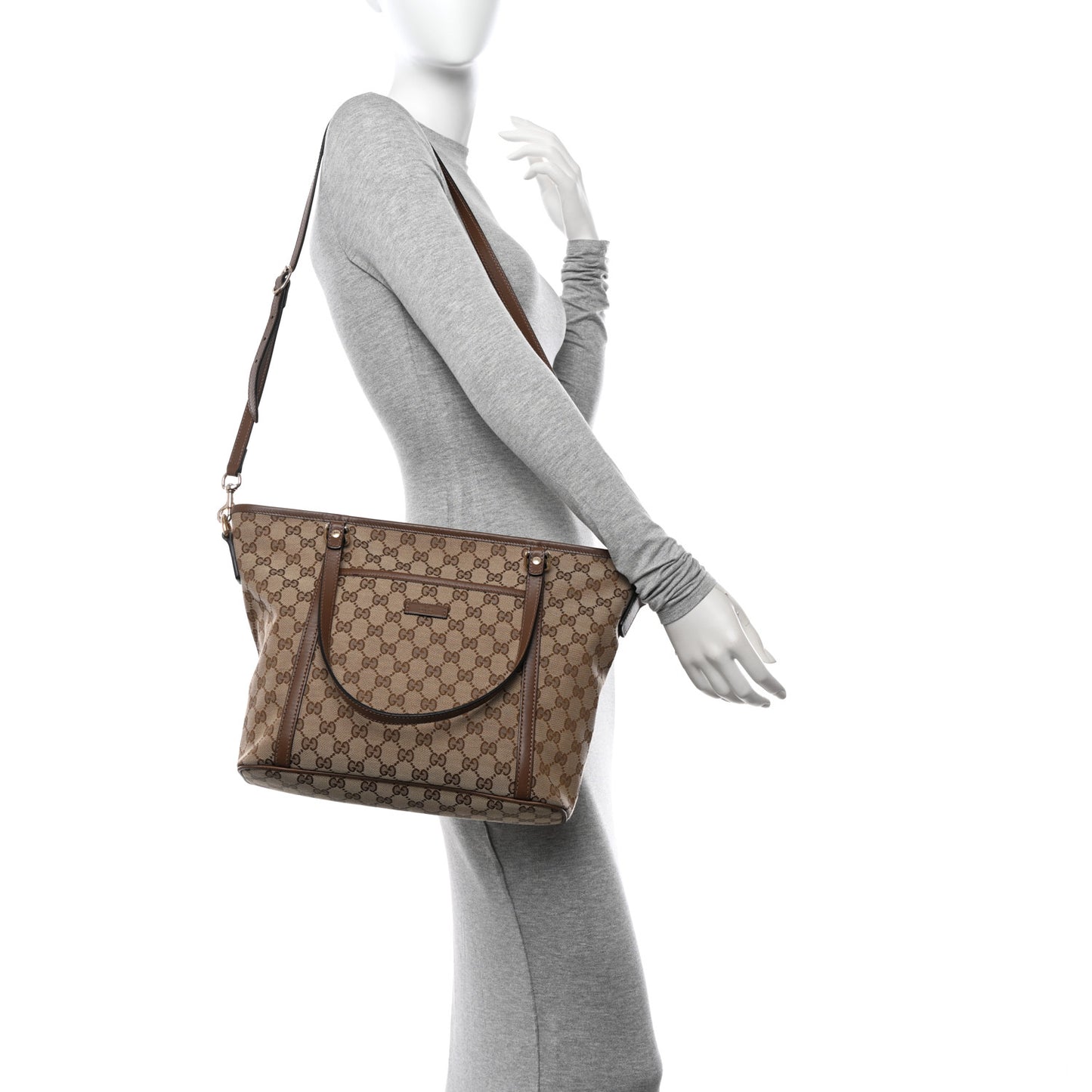 GG Supreme Monogram Medium Joy Tote Brown