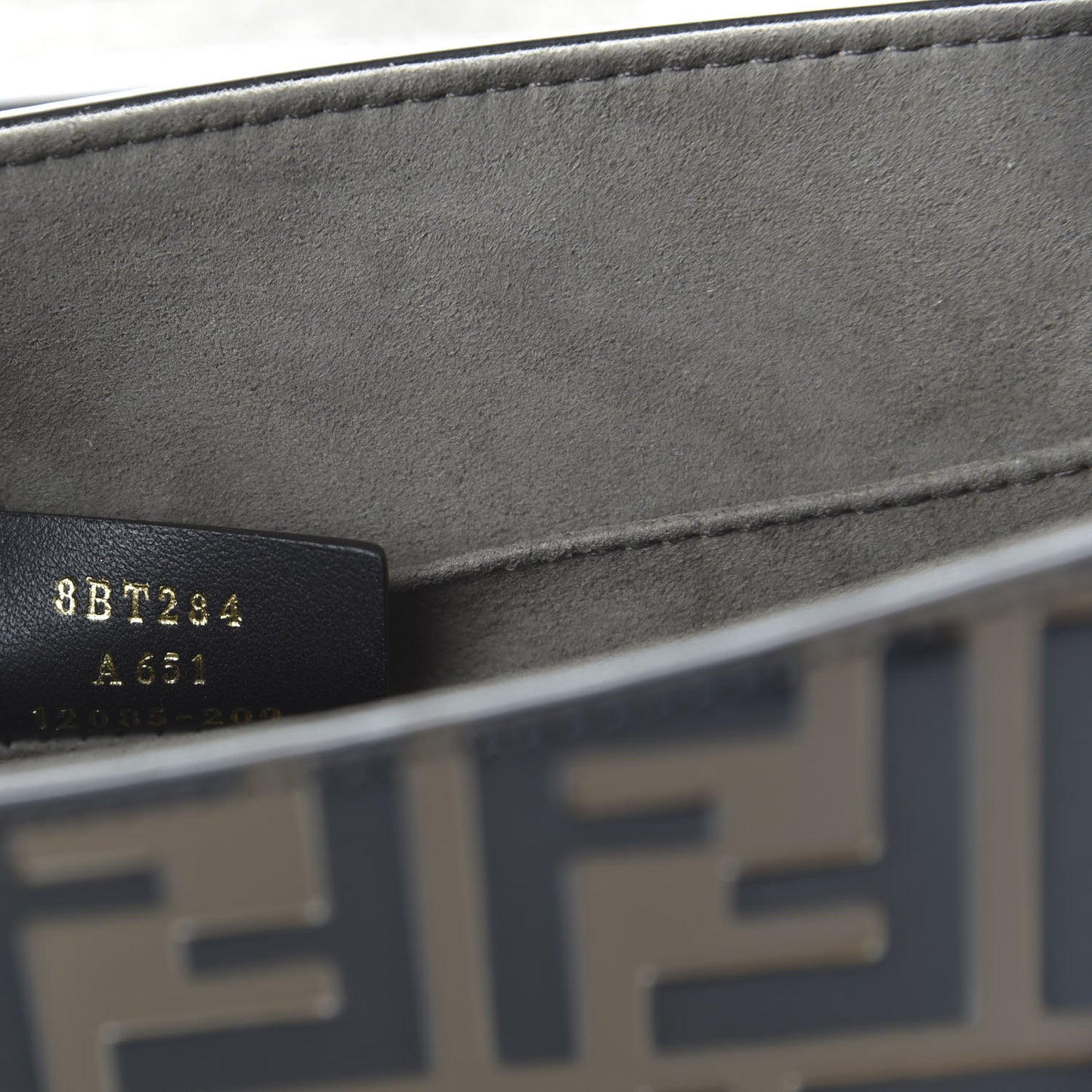 Vitello Century F is Fendi Bi-Color FF 1974 Embossed Kan I Shoulder Bag Maya Black