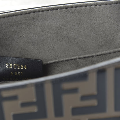 Fendi Vitello Century F is Fendi Bi-Color FF 1974 Embossed Kan I Shoulder Bag Maya Black 10 of 12