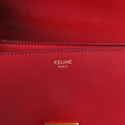 Celine Box Calfskin Medium Classic Box Flap Bag Red 8 of 11