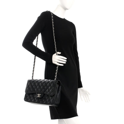 Chanel Caviar Quilted Jumbo Double Flap Black 2 of 9