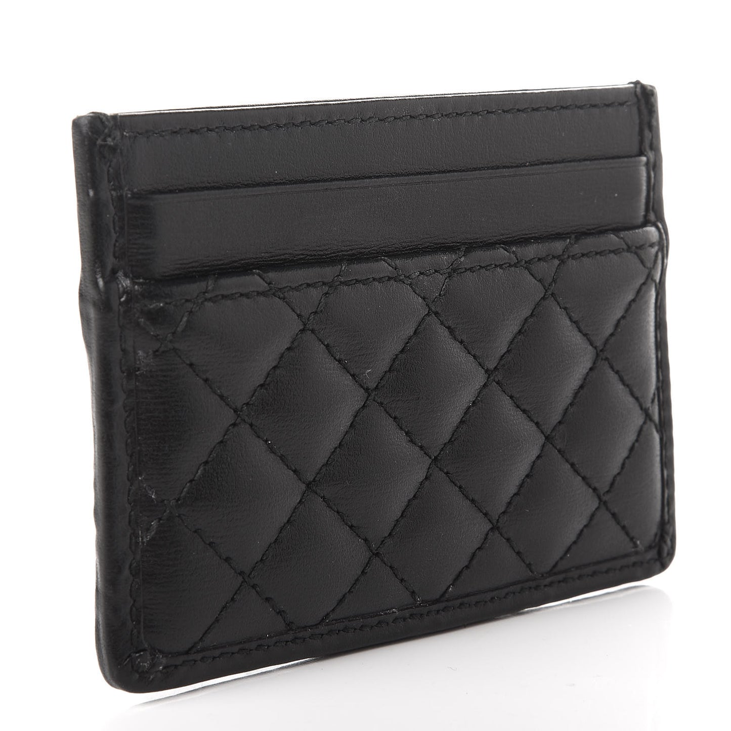 Calfskin Web Trapuntata Ophidia Card Holder Black