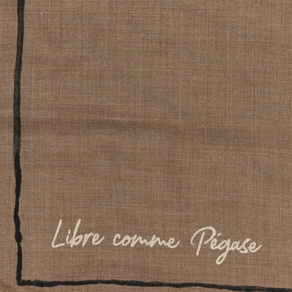 Hermes Cashmere Silk Libre Comme Pegase Shawl 140 Caramel Creme Black 4 of 4