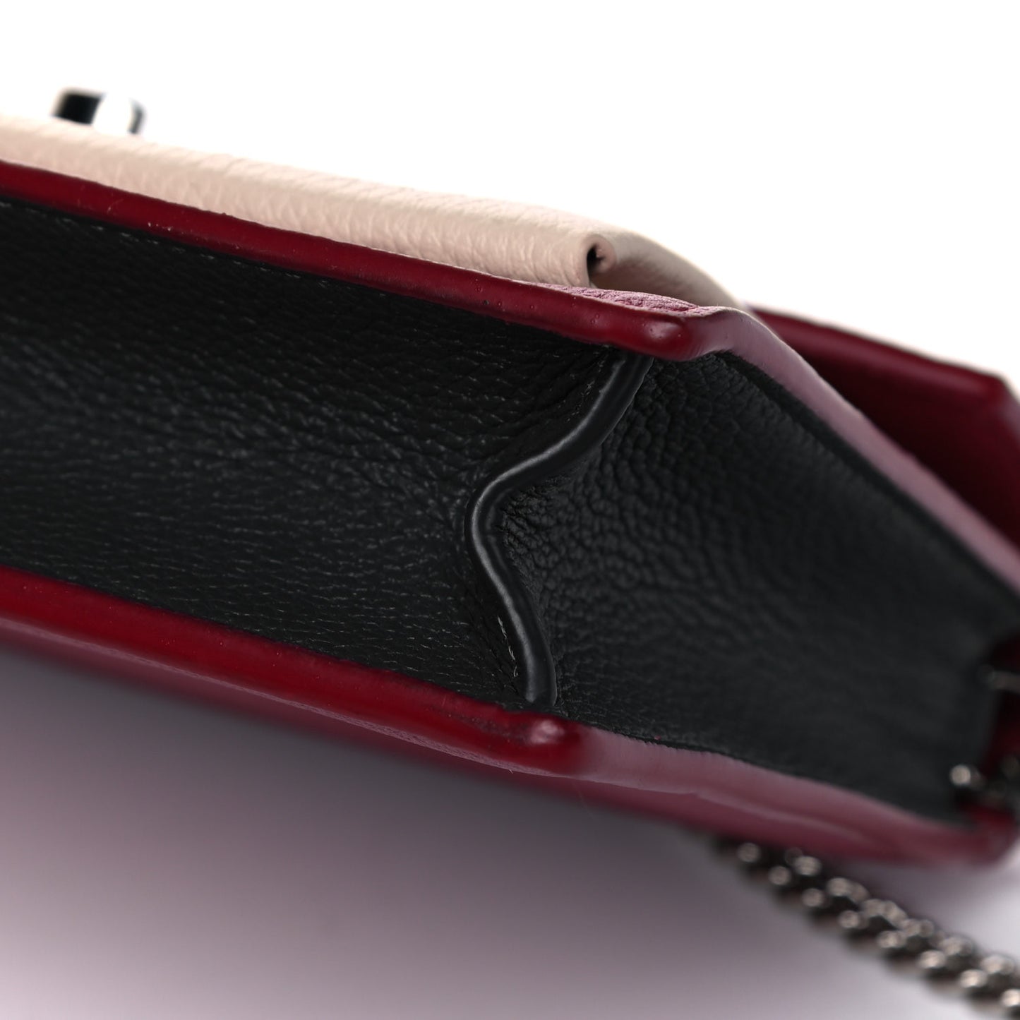 Calfskin My Lockme Chain Pochette Lie De Vin Etain Creme