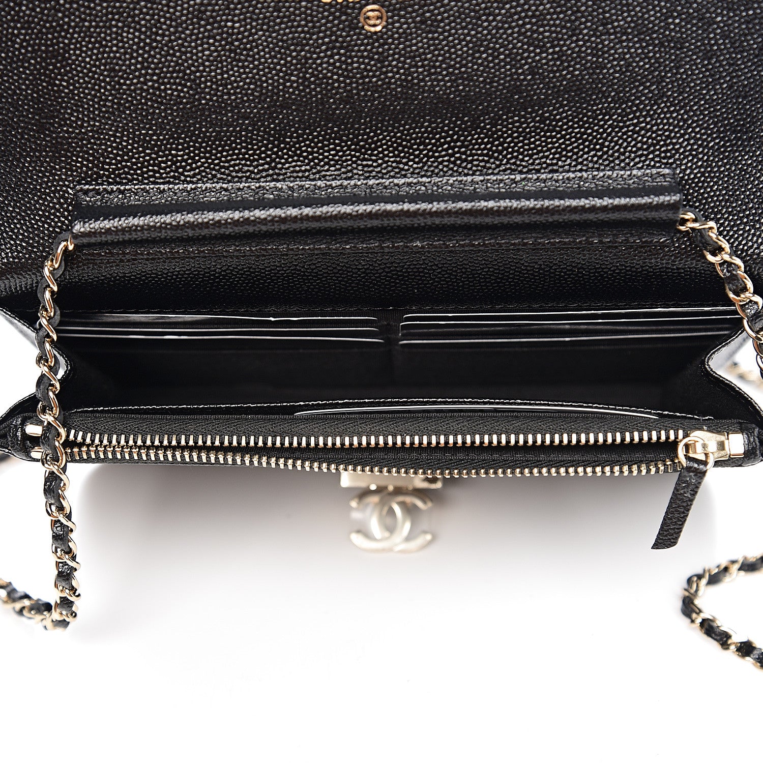 Chanel Caviar Quilted Golden Class Wallet On Chain WOC Black 4 of 11