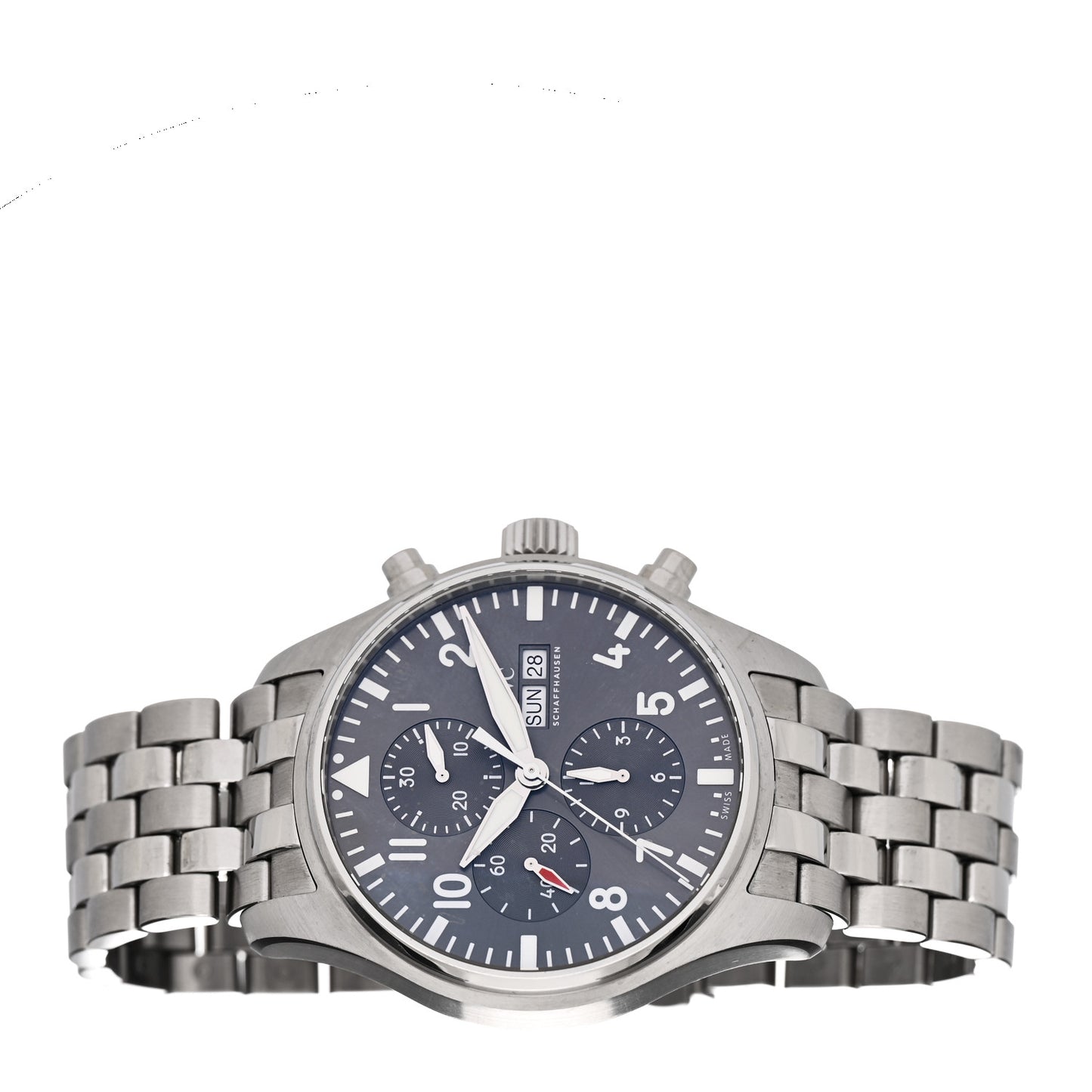 Stainless Steel 43mm Pilot Spitfire Chronograph Automatic Watch Slate IW377719