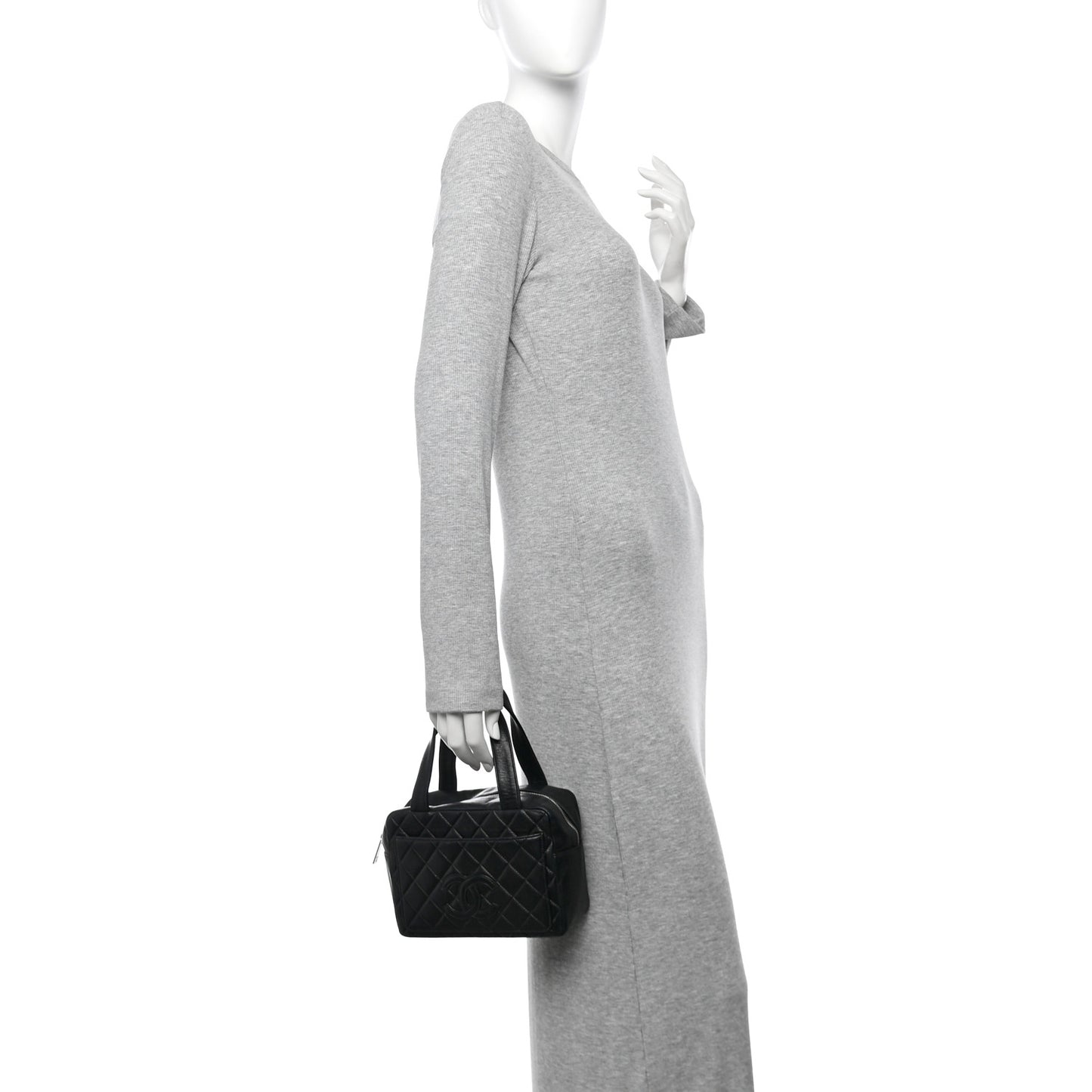 Lambskin Quilted CC Pocket Tote Black