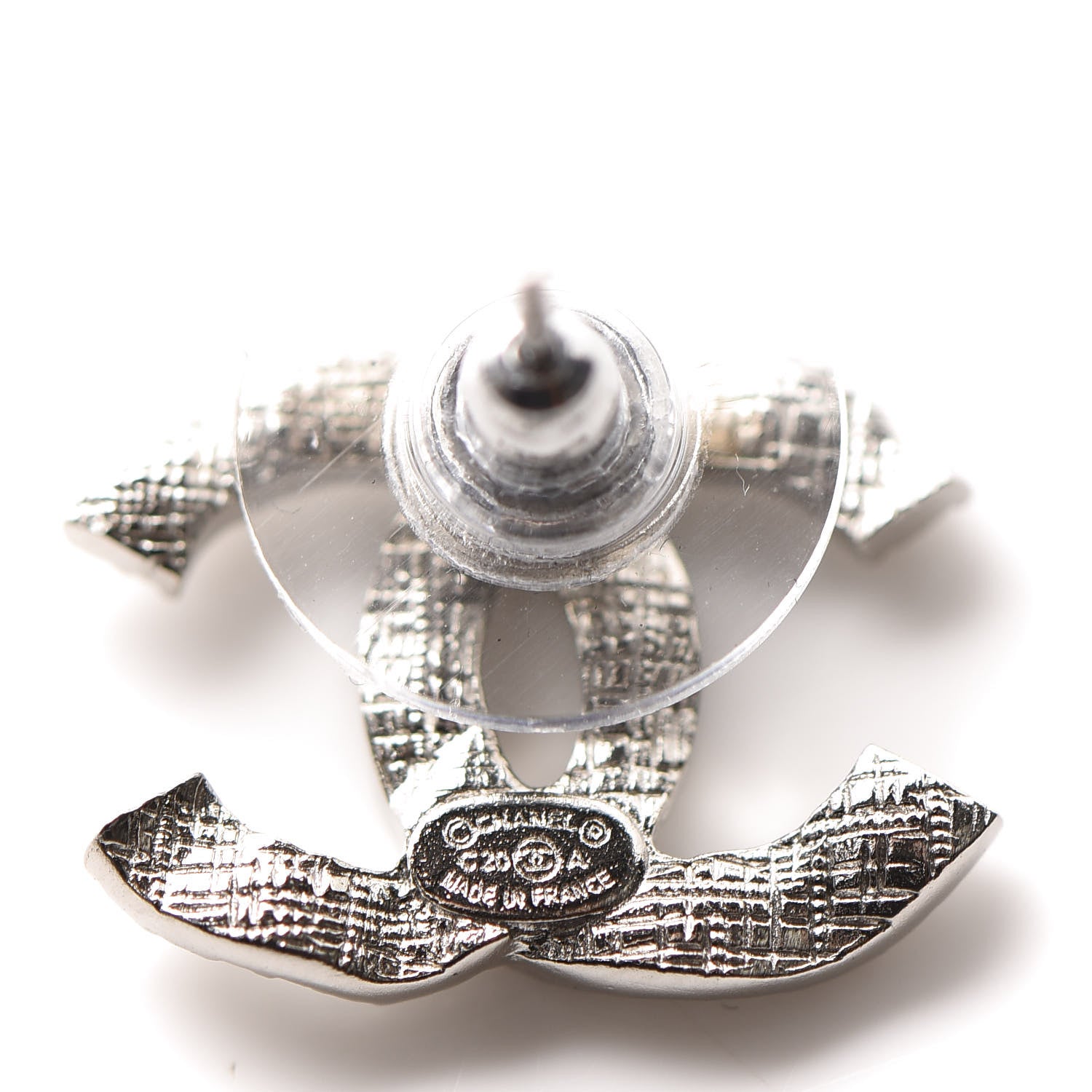 Chanel Crystal CC Earrings Silver 4 of 5