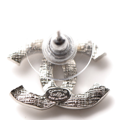 Chanel Crystal CC Earrings Silver 4 of 5