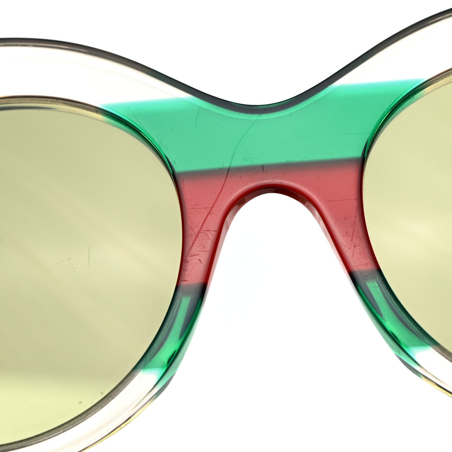 Acetate Round Frame Sunglasses GG0177S Green Red