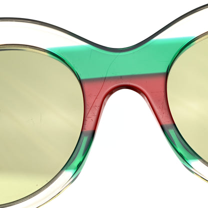Gucci Acetate Round Frame Sunglasses GG0177S Green Red 8 of 9