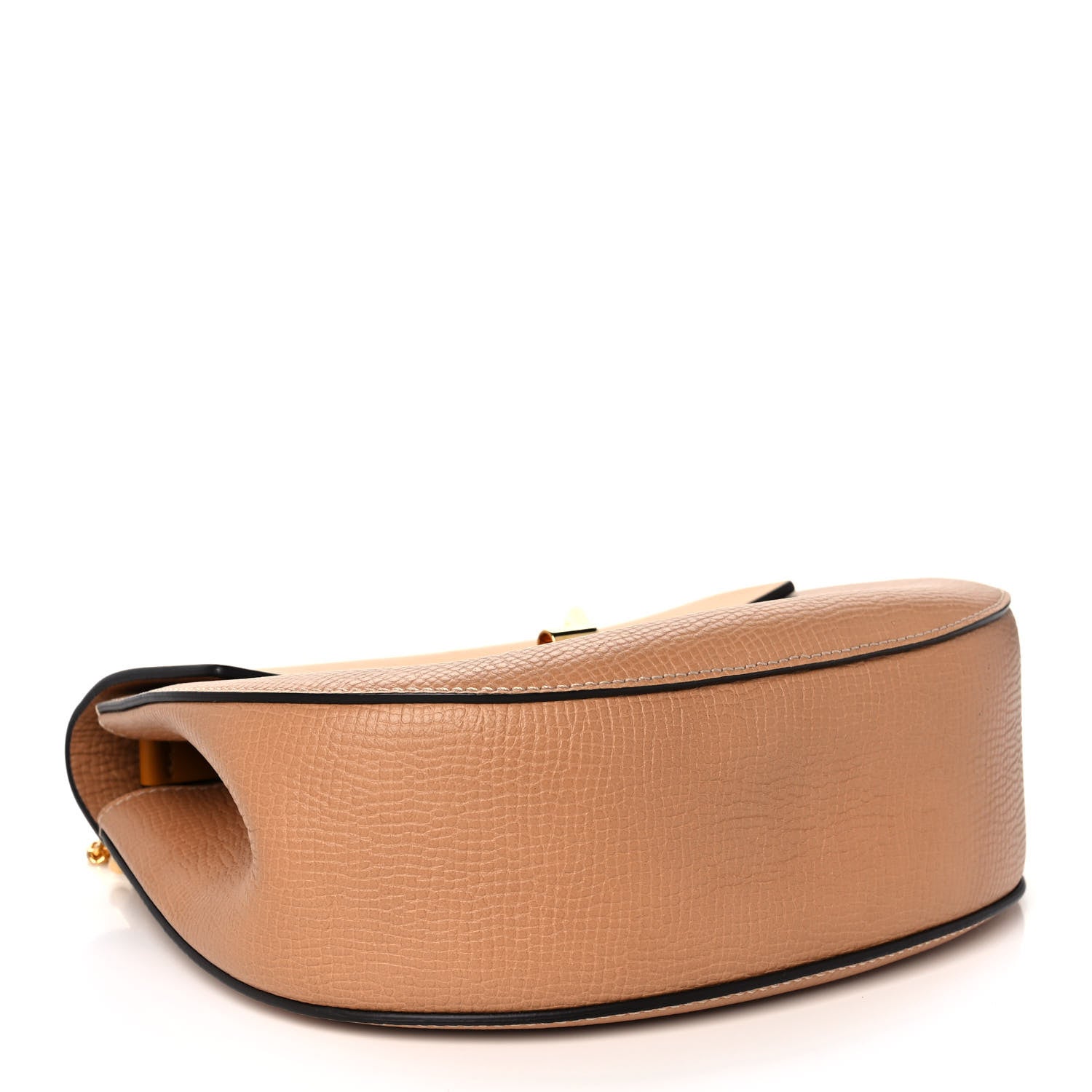 Chloe Grained Calfskin Lambskin Bi-Color Drew Shoulder Bag Wet Sand Sunflower 4 of 10
