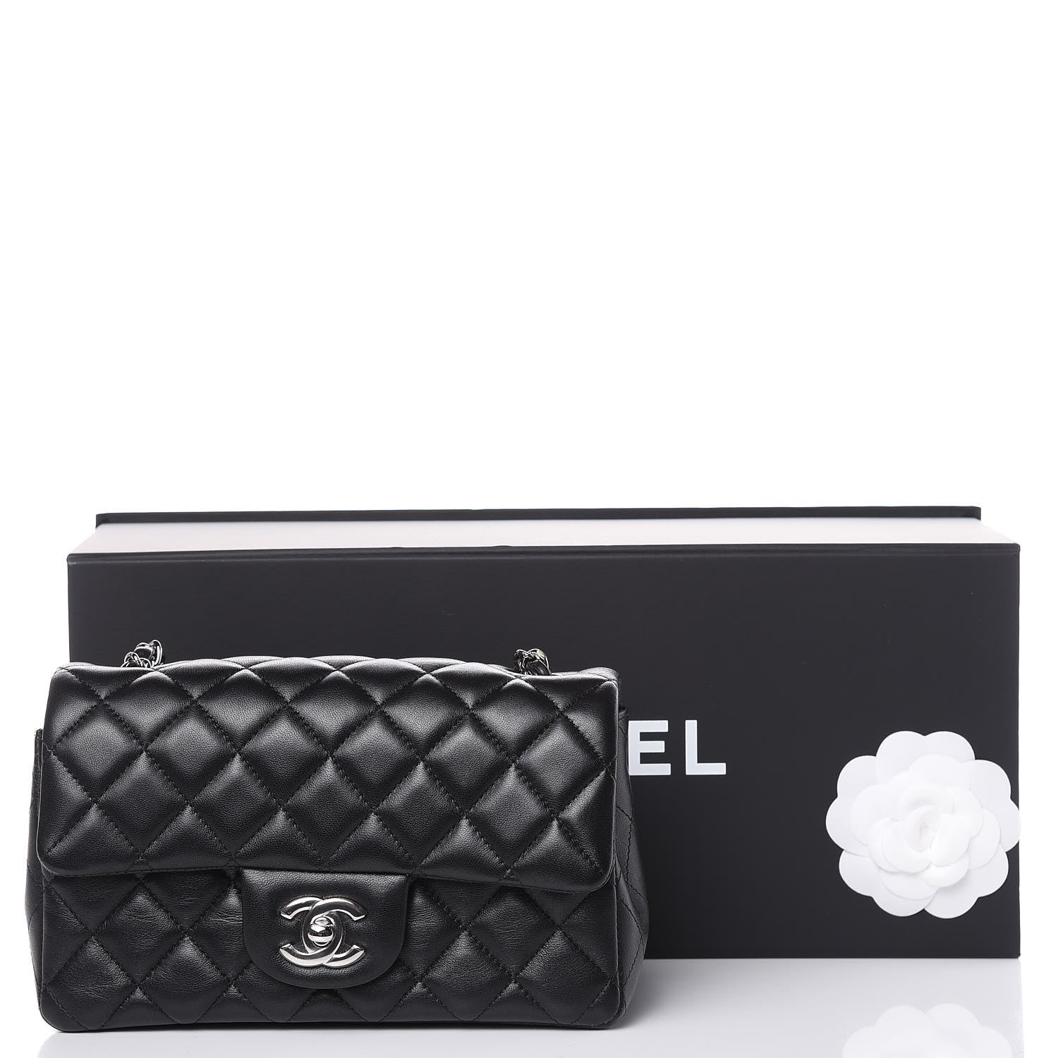 Chanel Lambskin Quilted Mini Rectangular Flap Black 12 of 12