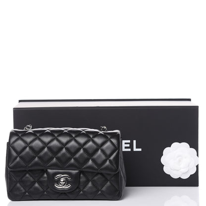 Chanel Lambskin Quilted Mini Rectangular Flap Black 12 of 12