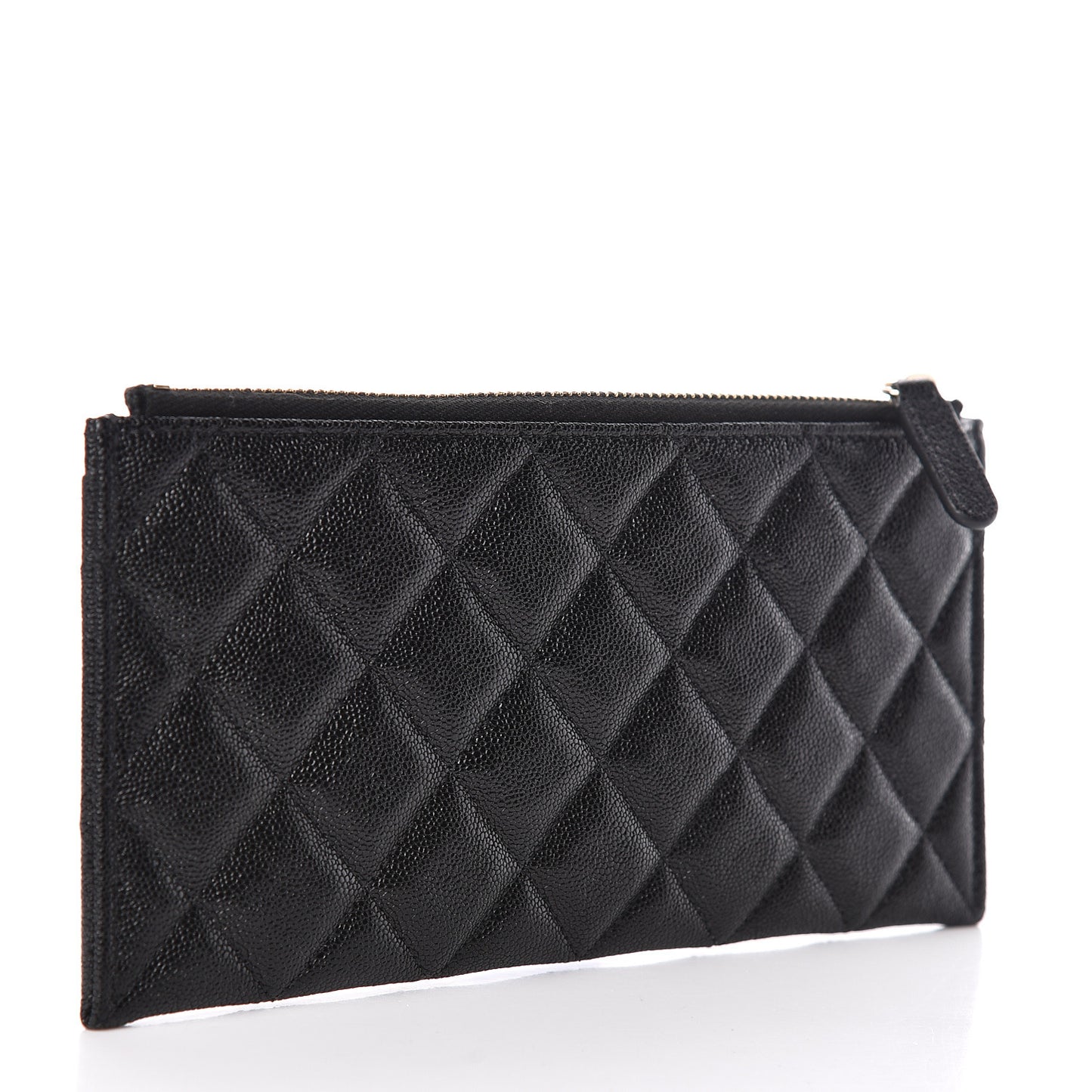 Caviar Quilted Classic Zip Boy Pouch Black