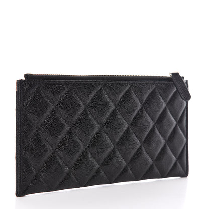 Chanel Caviar Quilted Classic Zip Boy Pouch Black 3 of 8