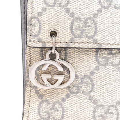 Gucci GG Supreme Monogram GG Pierce French Flap Wallet Ecru Grigio 8 of 8