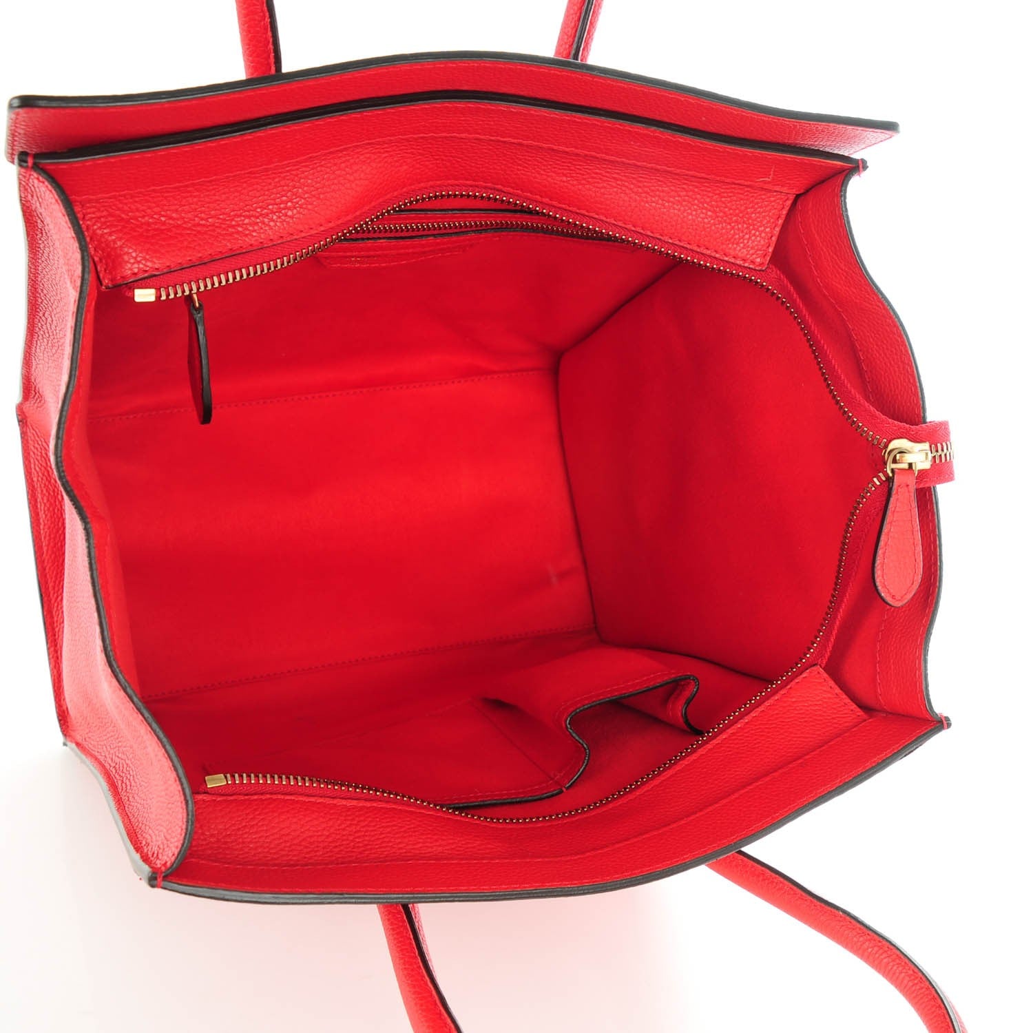 Celine Drummed Calfskin Mini Luggage Coquelicot 5 of 8