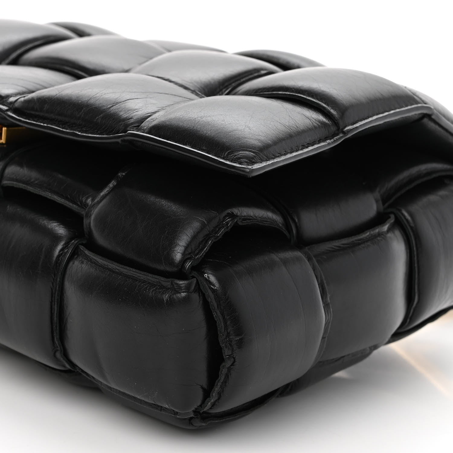 Bottega Veneta Paper Calfskin Maxi Intreccio Padded Cassette Crossbody Bag Black 9 of 9