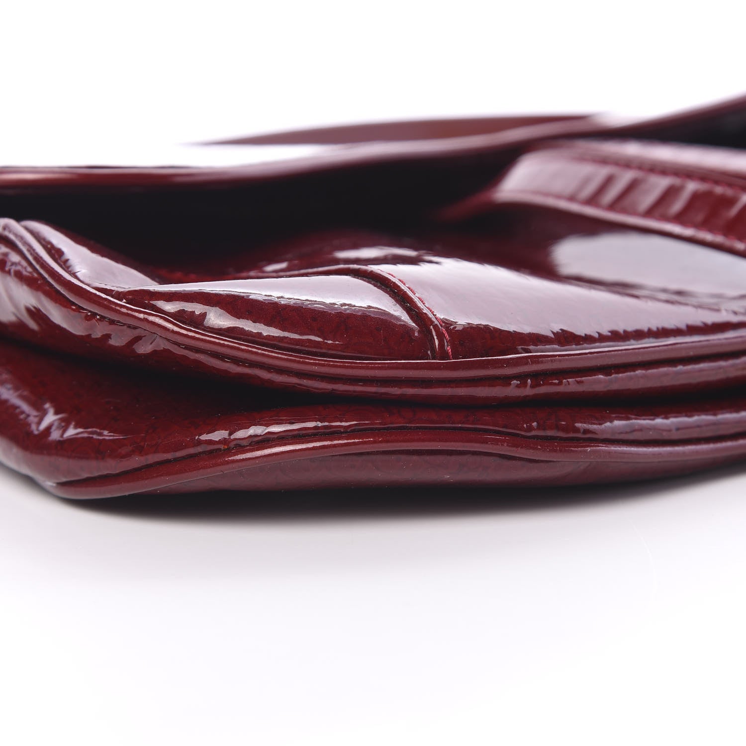 Christian Dior Patent Diorissimo Double Saddle Bag Dark Red 8 of 10