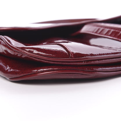 Christian Dior Patent Diorissimo Double Saddle Bag Dark Red 8 of 10
