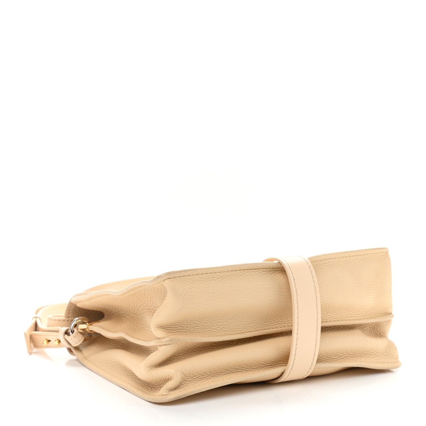 Shiny Grained Calfskin Medium Aby Day Shoulder Bag Blondie Beige