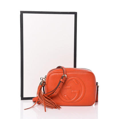 Gucci Pebbled Calfskin Small Soho Disco Bag Sun Orange 8 of 8