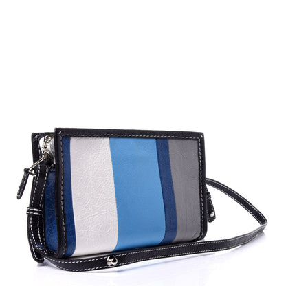 Balenciaga Veau Arena Multicolore Bazar Strap Clutch Bleu Gris White Black 4 of 17