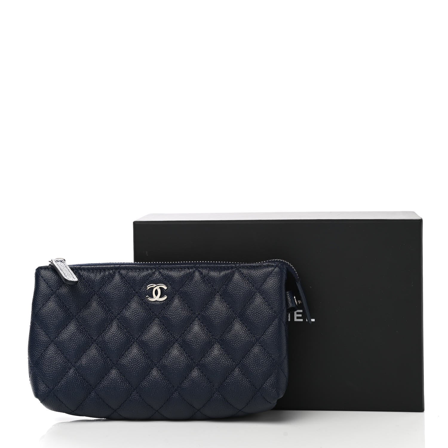 Chanel Caviar Quilted Small Pouch Navy 8 of 8