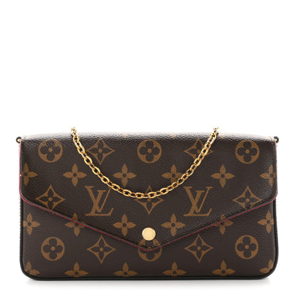 Louis Vuitton Monogram Pochette Felicie Chain Wallet Fuchsia 1 of 10