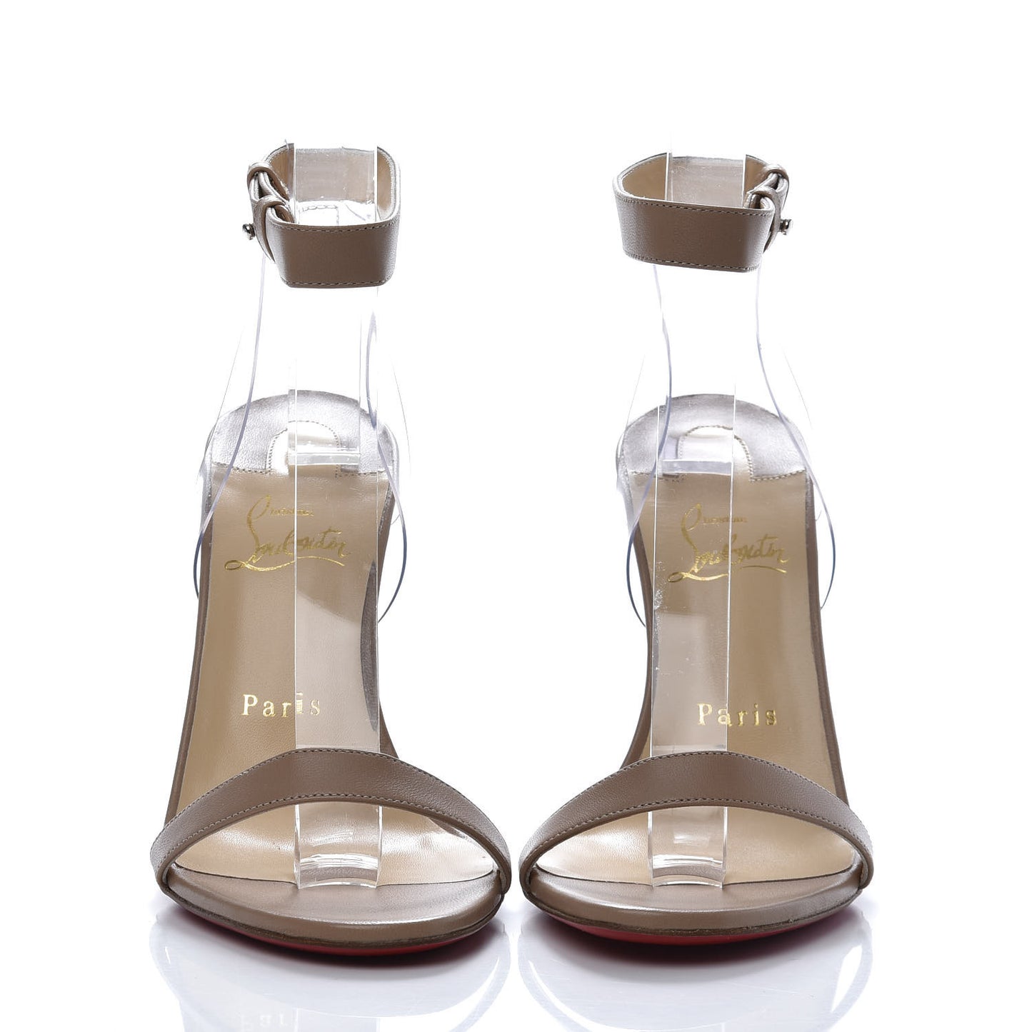 Shiny Nappa PVC Jonatina 100 Sandals 38.5 Nude
