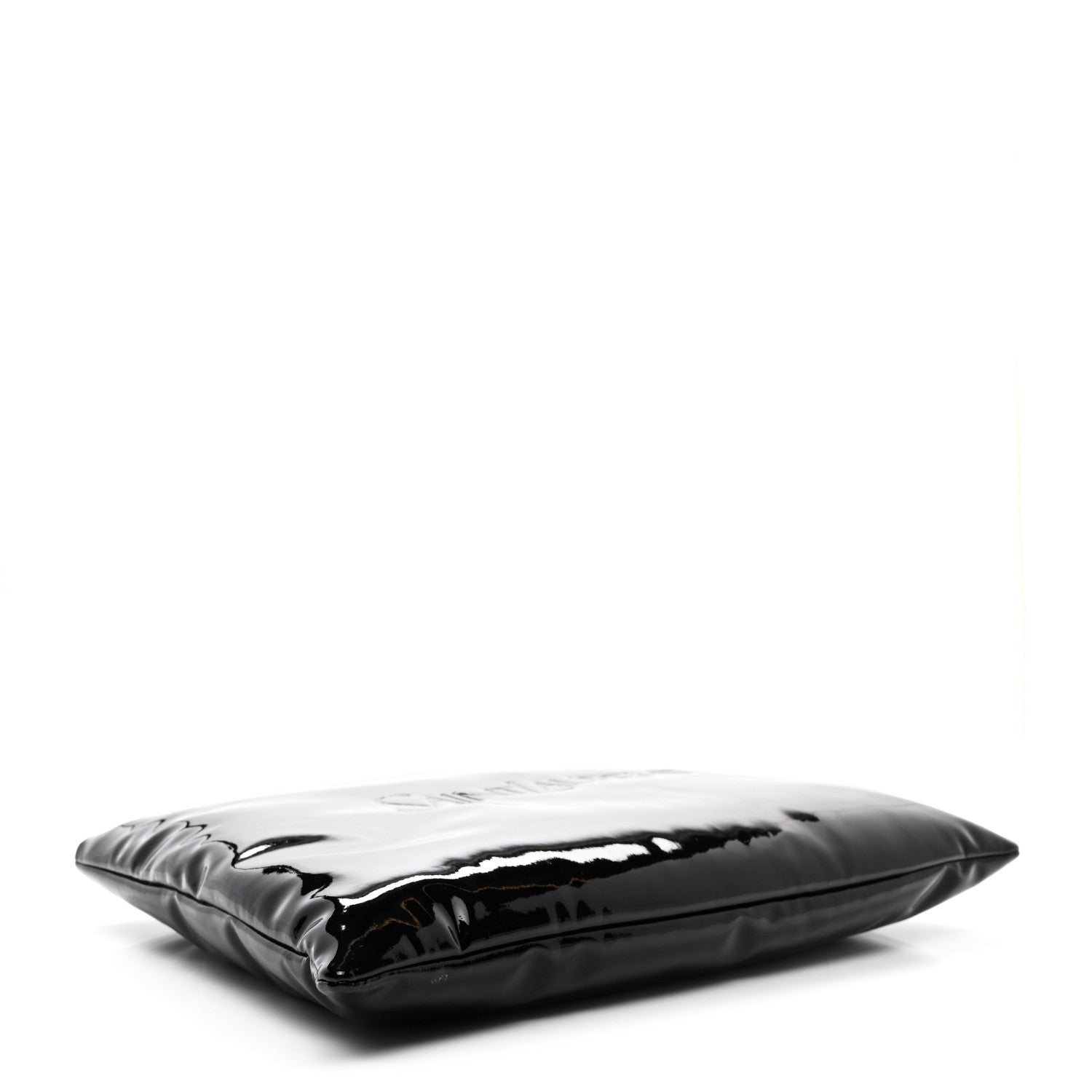 Saint Laurent Patent Calfskin Large Puffy Pouch Black 4 of 7
