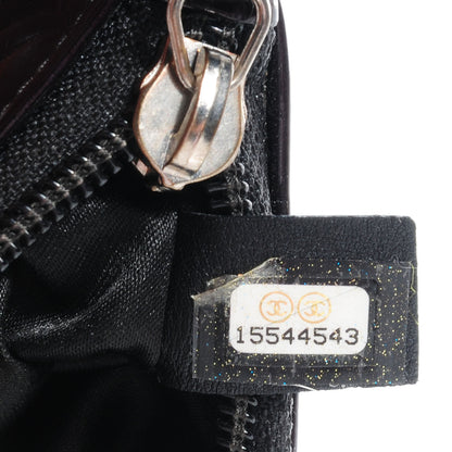 Chanel Patent Leather Camellia Embossed Key Holder Case Black 8 of 8
