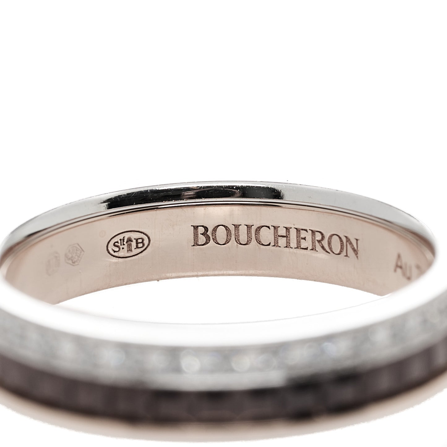 18K Pink White Gold PVD Diamond Quatre Classique Wedding Band Ring 49 5