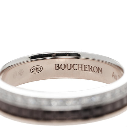 Boucheron 18K Pink White Gold PVD Diamond Quatre Classique Wedding Band Ring 49 5 5 of 6