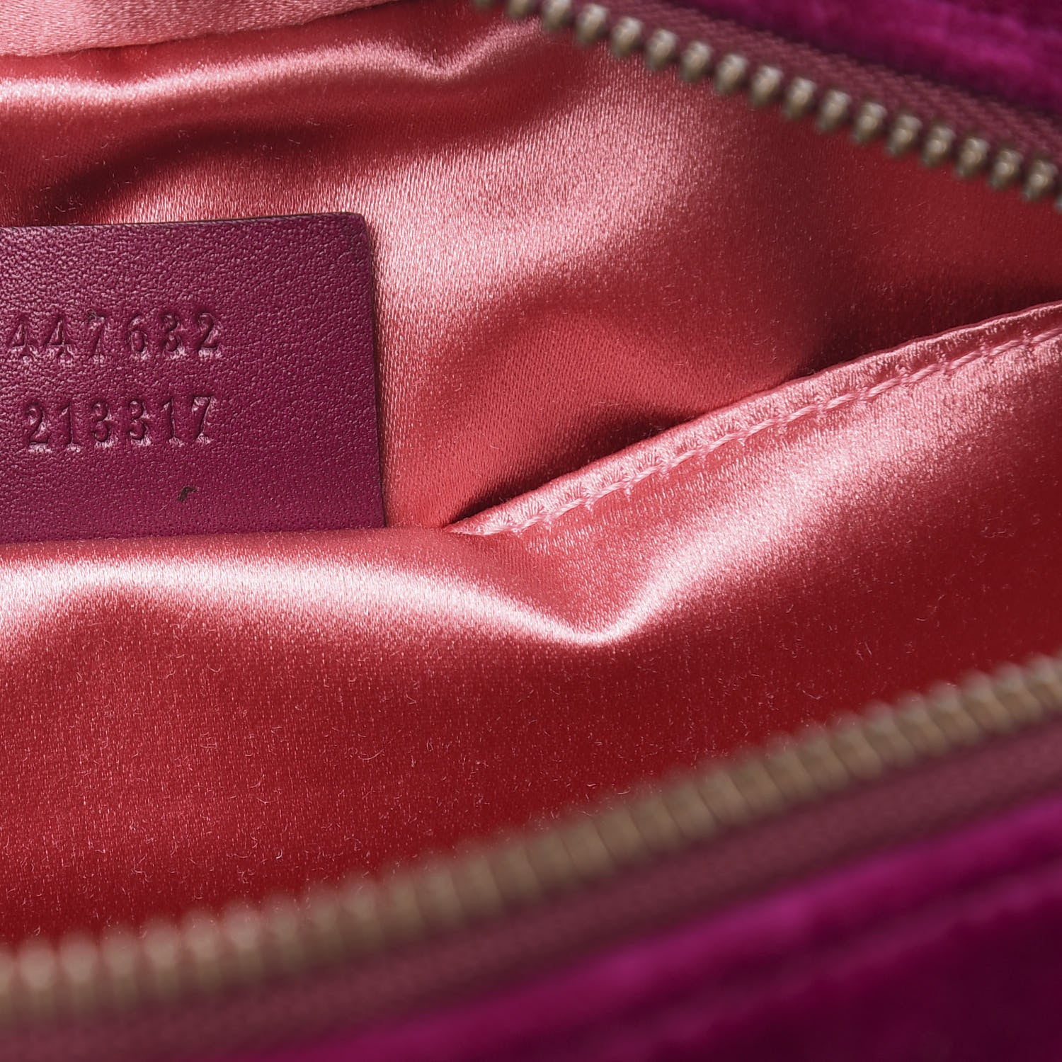 Gucci Velvet Matelasse Small GG Marmont Chain Shoulder Bag Fuchsia Violet Cyclamen 7 of 10