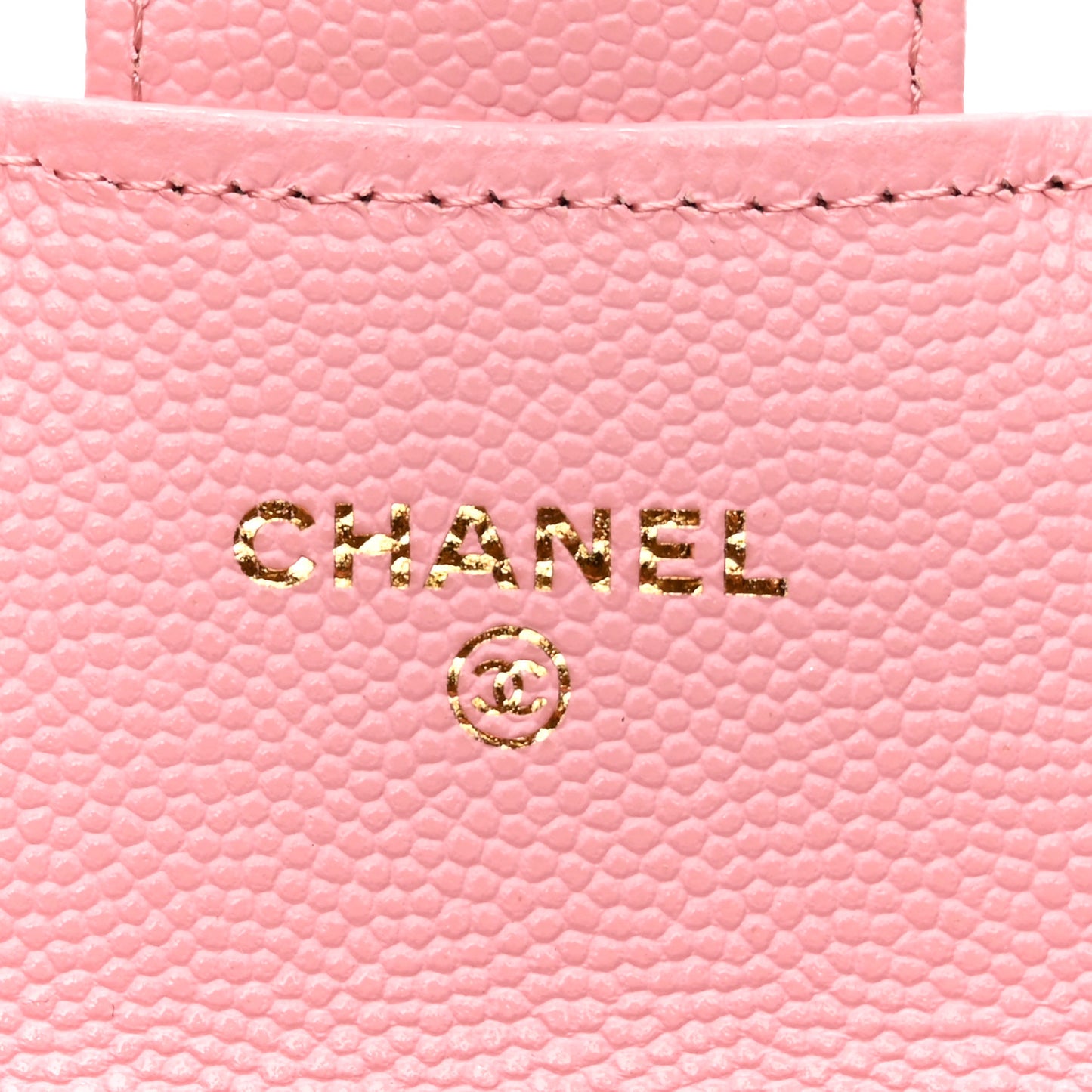 Caviar Quilted Flap Card Holder Wallet Pink
