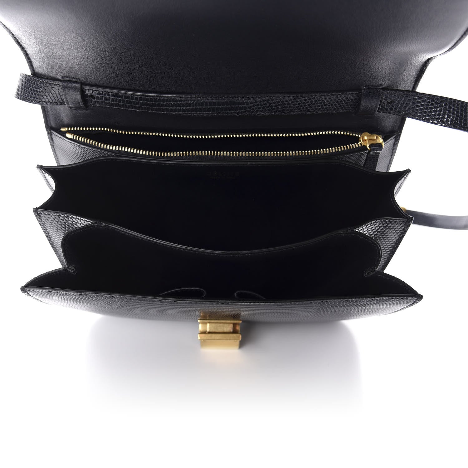 Celine Lizard Medium Classic Box Flap Bag Navy 4 of 9