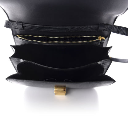 Celine Lizard Medium Classic Box Flap Bag Navy 4 of 9