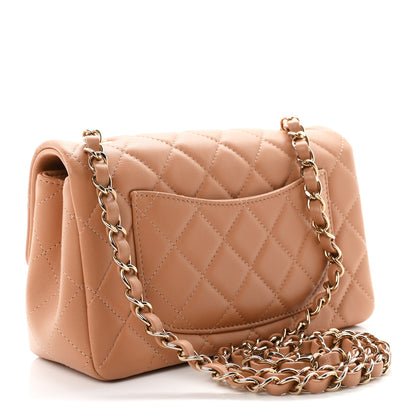 Chanel Lambskin Quilted Mini Rectangular Flap Dark Beige 3 of 10