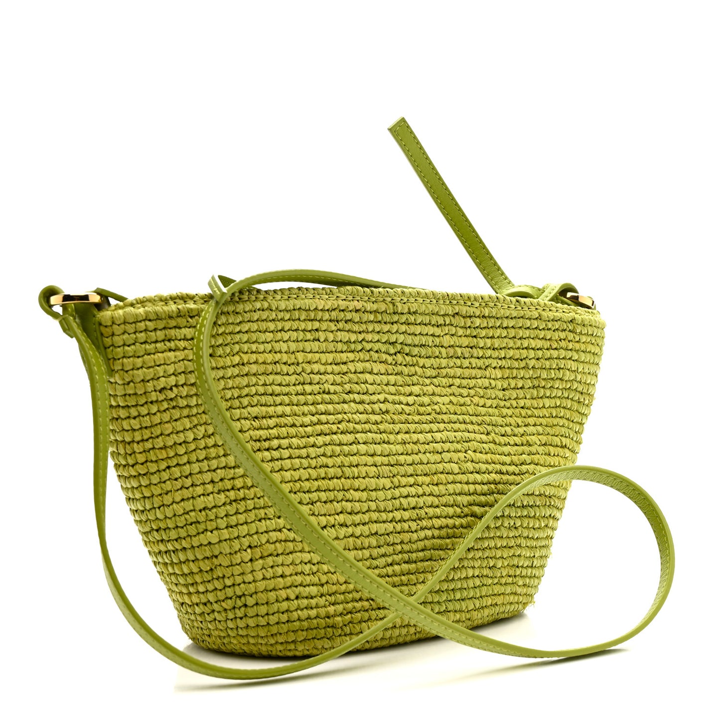 Raffia Mini Slit Tote Bag Meadow Green