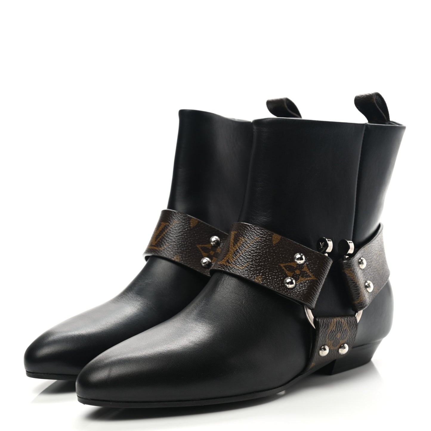 Calfskin Monogram Rhapsody Ankle Boots 36.5 Black