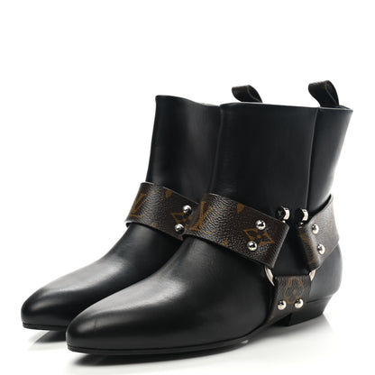 Louis Vuitton Calfskin Monogram Rhapsody Ankle Boots 36.5 Black 3 of 10