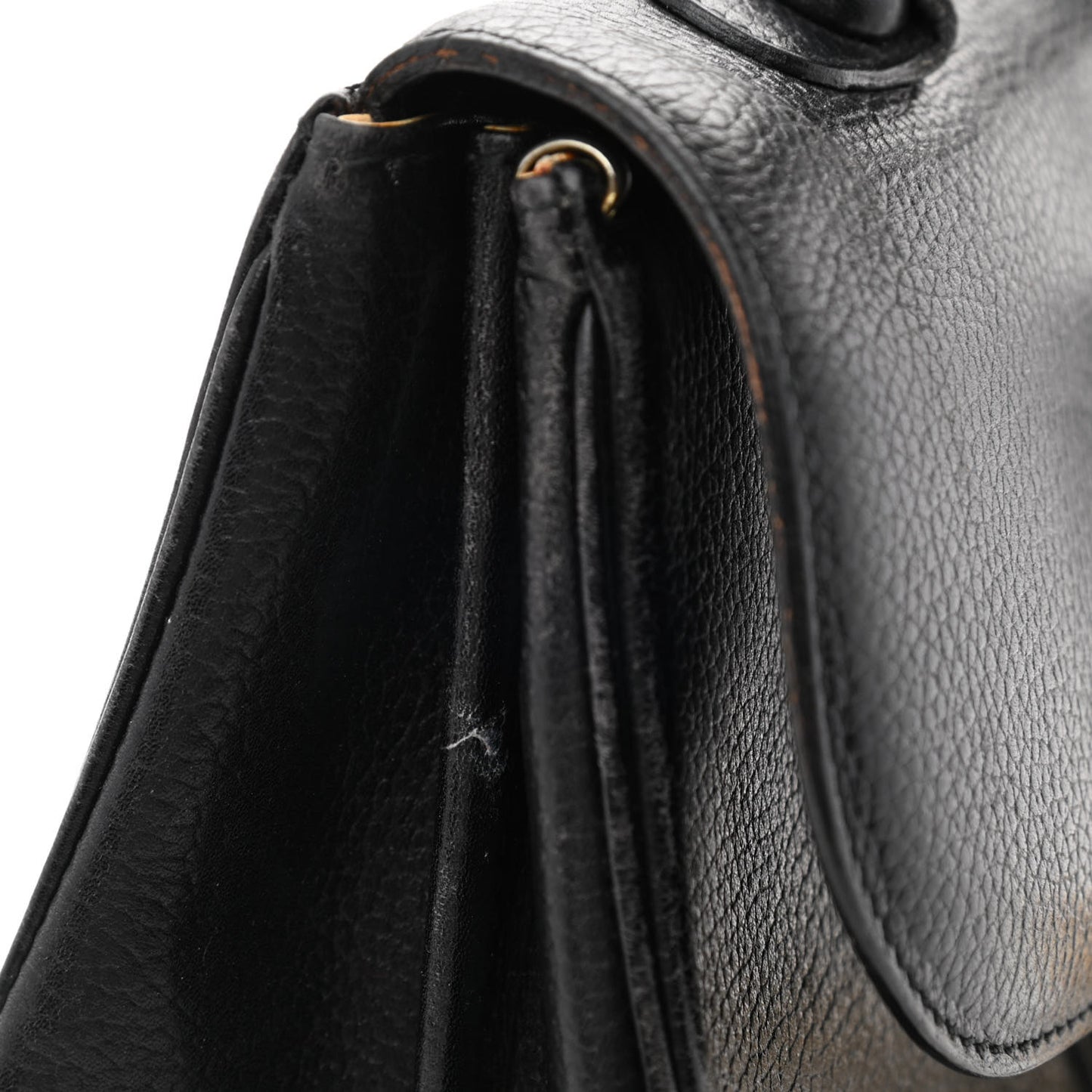 Crispy Calfskin MM Brillant Satchel Black