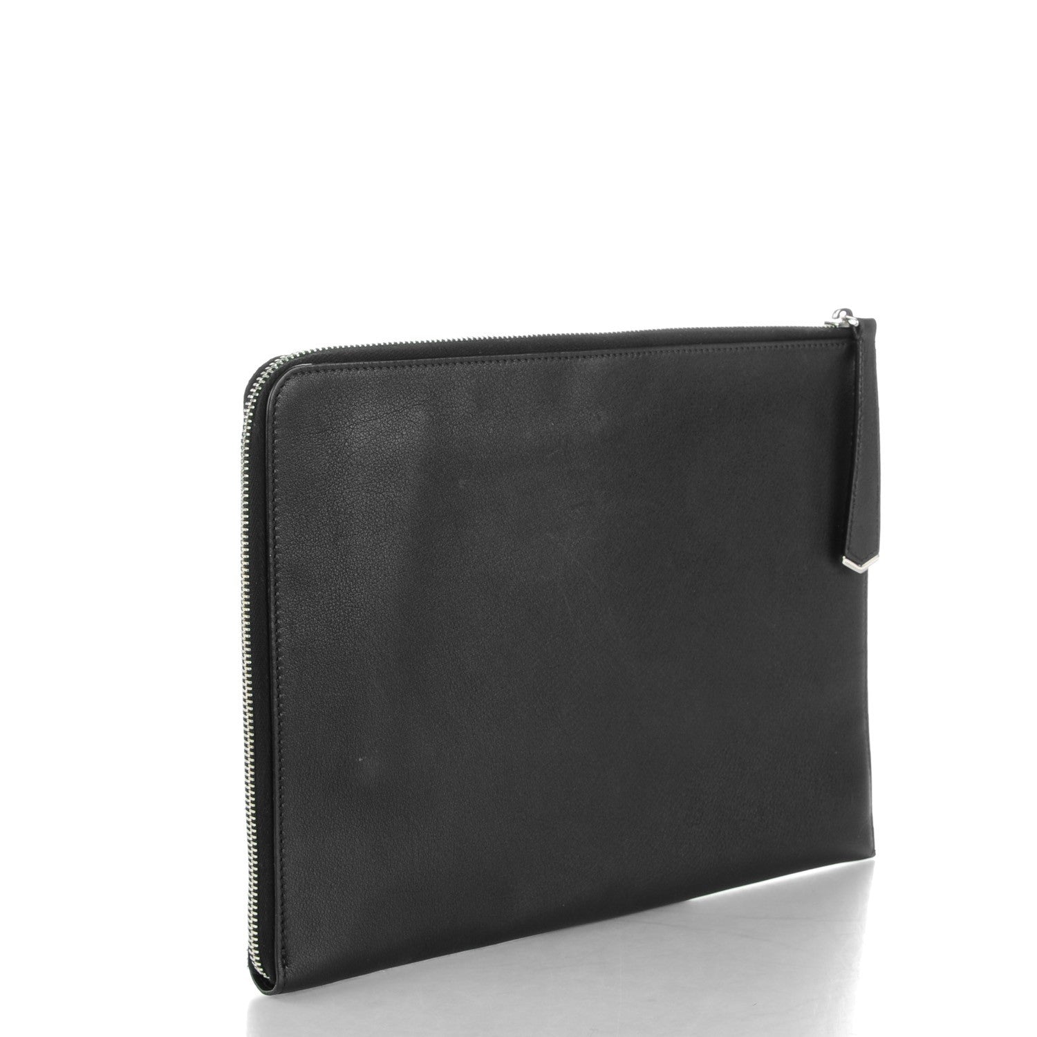 Fendi Vitello Dolce Ayers Monster Eyes Zip Around Pouch Black Naturale 3 of 8
