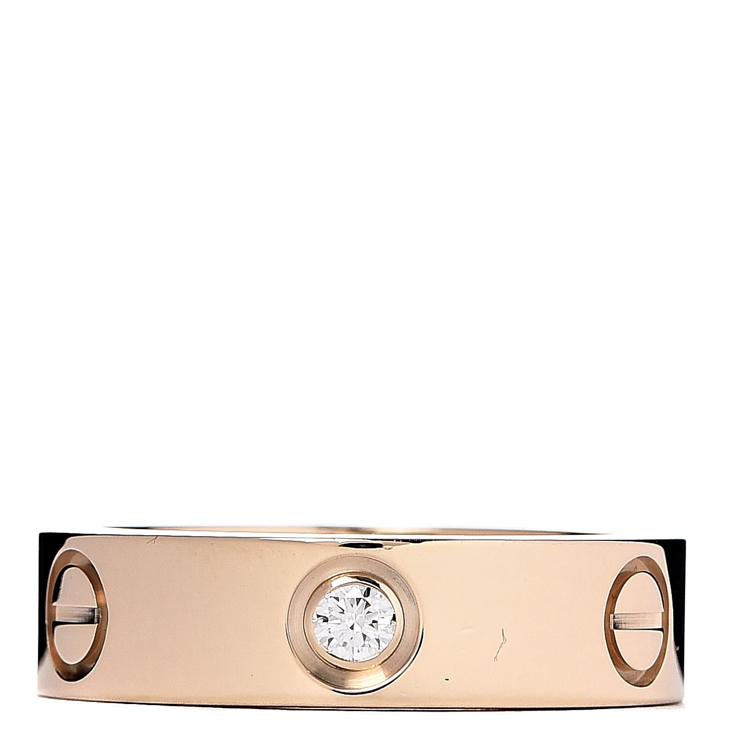 Cartier 18K Yellow Gold 3 Diamond 5.5mm LOVE Ring 54 6.75 1 of 5