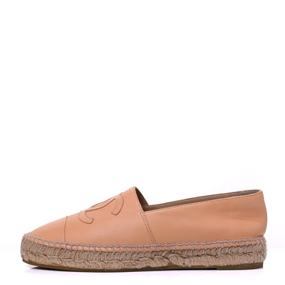 Chanel Lambskin CC Espadrilles 38 Beige 1 of 9